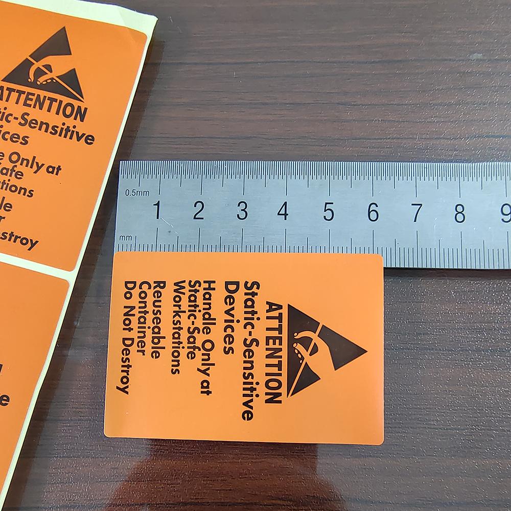 100 шт. ОСТОРОЖНО, ЧУВСТВИТЕЛЬНЫЕ К СТАТИЧЕСКИМ УСТРОЙСТВАМ, электроника, предупреждающая этикетка, наклейка с предупреждением о безопасности, без статического электричества, наклейка-напоминание для рабочей станции 43x62mm