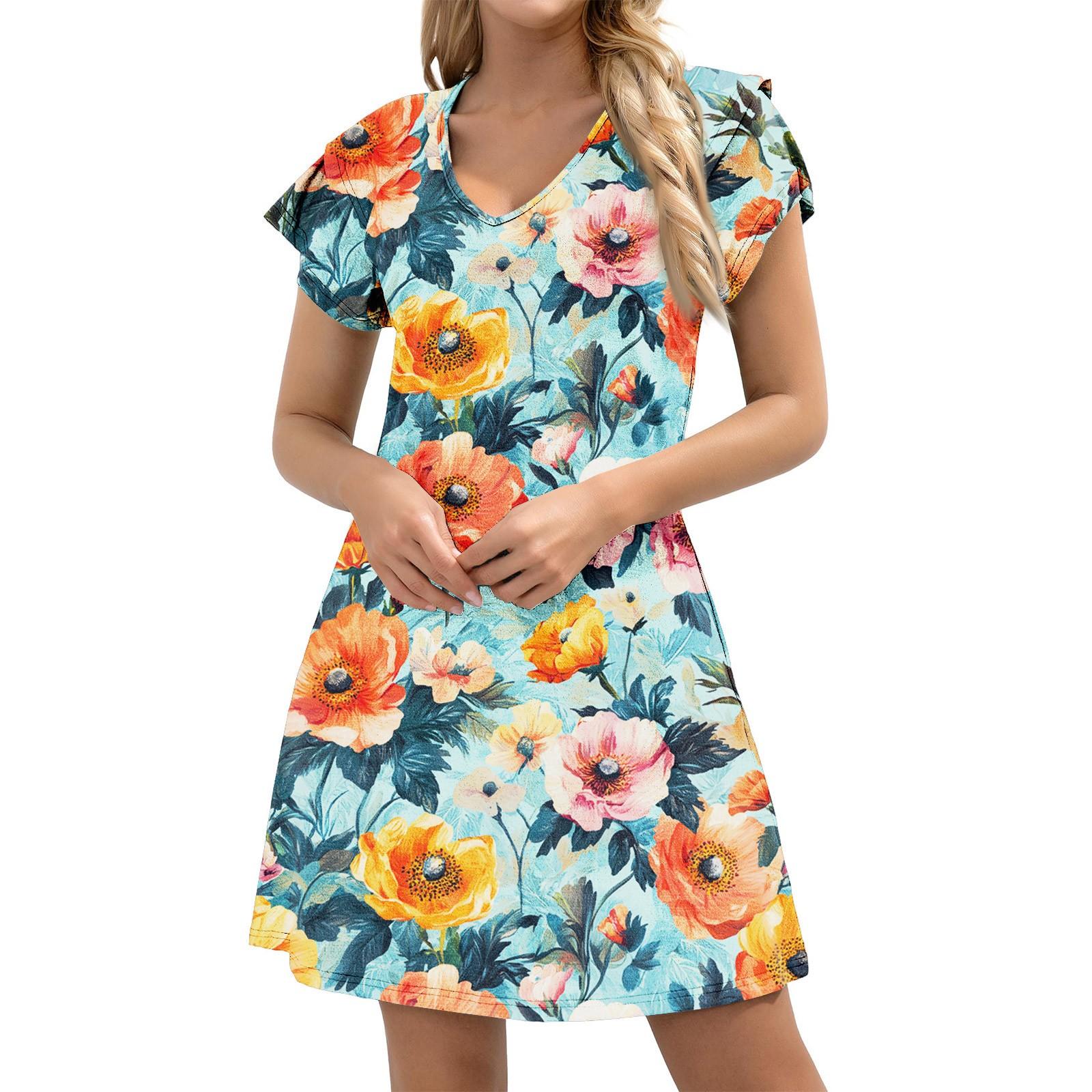 Женское повседневное платье А-силуэта с V-образным вырезом и короткими оборками по краю, платье с карманами на манжетах XL
Женское повседневное платье А-силуэта с V-образным вырезом и короткими оборками по краю, платье с карманами на манжетах XL