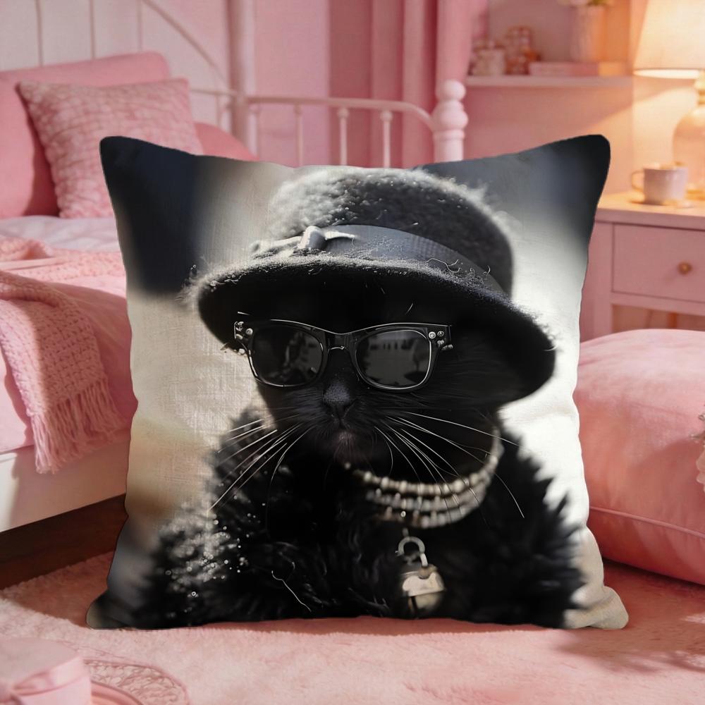 Black Cat Cute Cushion Cover Premium Comfort Reversible Pillow Cove Two In One Design For Any Room Car Interior 30X30cm
Black Cat Cute Cushion Cover Premium Comfort Reversible Pillow Cove Two In One Design For Any Room Car Interior 30X30cm
