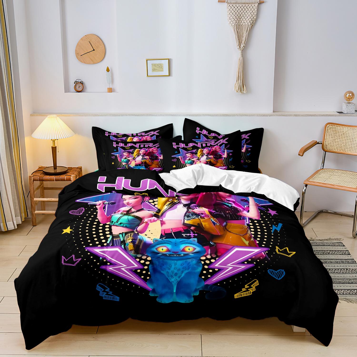Comforter K-Pop Bedding Set Demon Hunters Themed Pink Or Black Other Side Print Polyester Student Dormitory Boys Girls Gift Comforter (quilt)-EU Single(135*200cm)3pcs
Comforter K-Pop Bedding Set Demon Hunters Themed Pink Or Black Other Side Print Polyester Student Dormitory Boys Girls Gift Comforter (quilt)-EU Single(135*200cm)3pcs