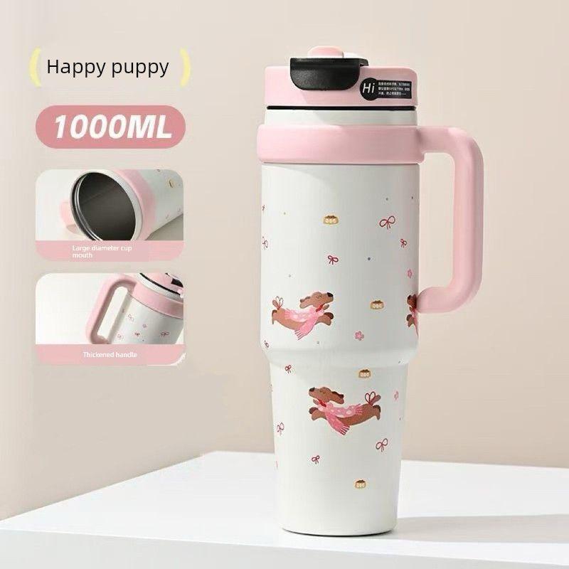 High-Capacity Thermos Cup for Girls with Cute Cartoon Designs, New Style Straw Ice Cup 1000ml Pink Puppy
High-Capacity Thermos Cup for Girls with Cute Cartoon Designs, New Style Straw Ice Cup 1000ml Pink Puppy