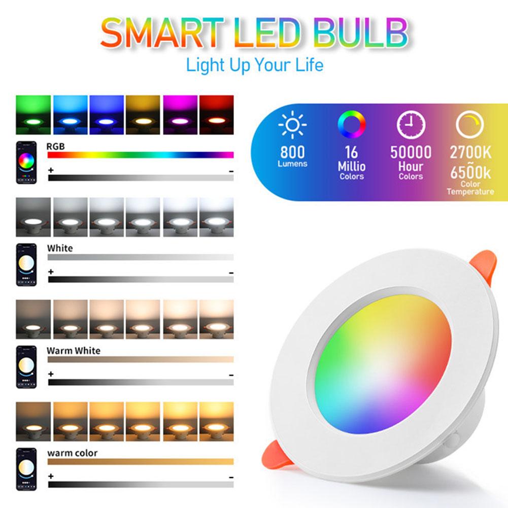 LED Downlight 10W Tuya WiFi Ceiling Light RGB Dimmable Recessed Led Spot Lamp RGB+CW+WW Smart Lamp Work With Alexa Google
LED Downlight 10W Tuya WiFi Ceiling Light RGB Dimmable Recessed Led Spot Lamp RGB+CW+WW Smart Lamp Work With Alexa Google