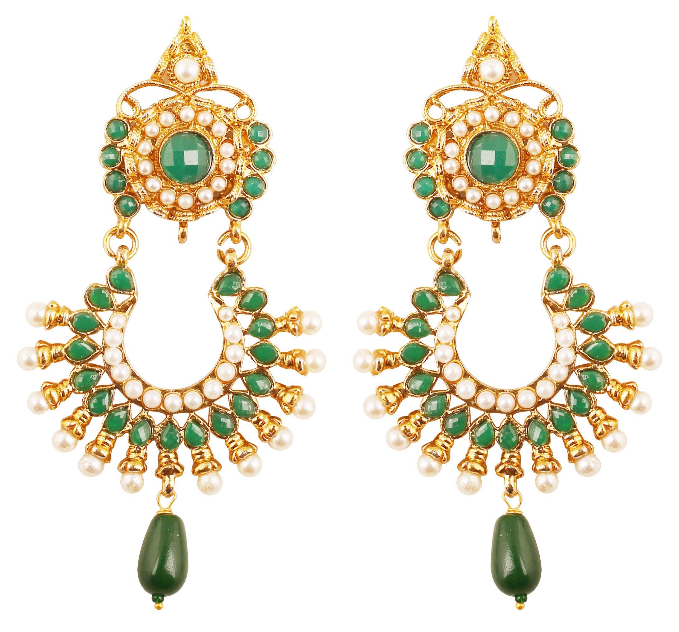 Ювелирные украшения Touchstone Indian Bollywood Rich Studded Jewelry, вдохновленные широкими длинными волшебными свадебными серьгами Jhumki, украшенными искусственным жемчугом и искусственными изумрудами
Ювелирные украшения Touchstone Indian Bollywood Rich Studded Jewelry, вдохновленные широкими длинными волшебными свадебными серьгами Jhumki, украшенными искусственным жемчугом и искусственными изумрудами
