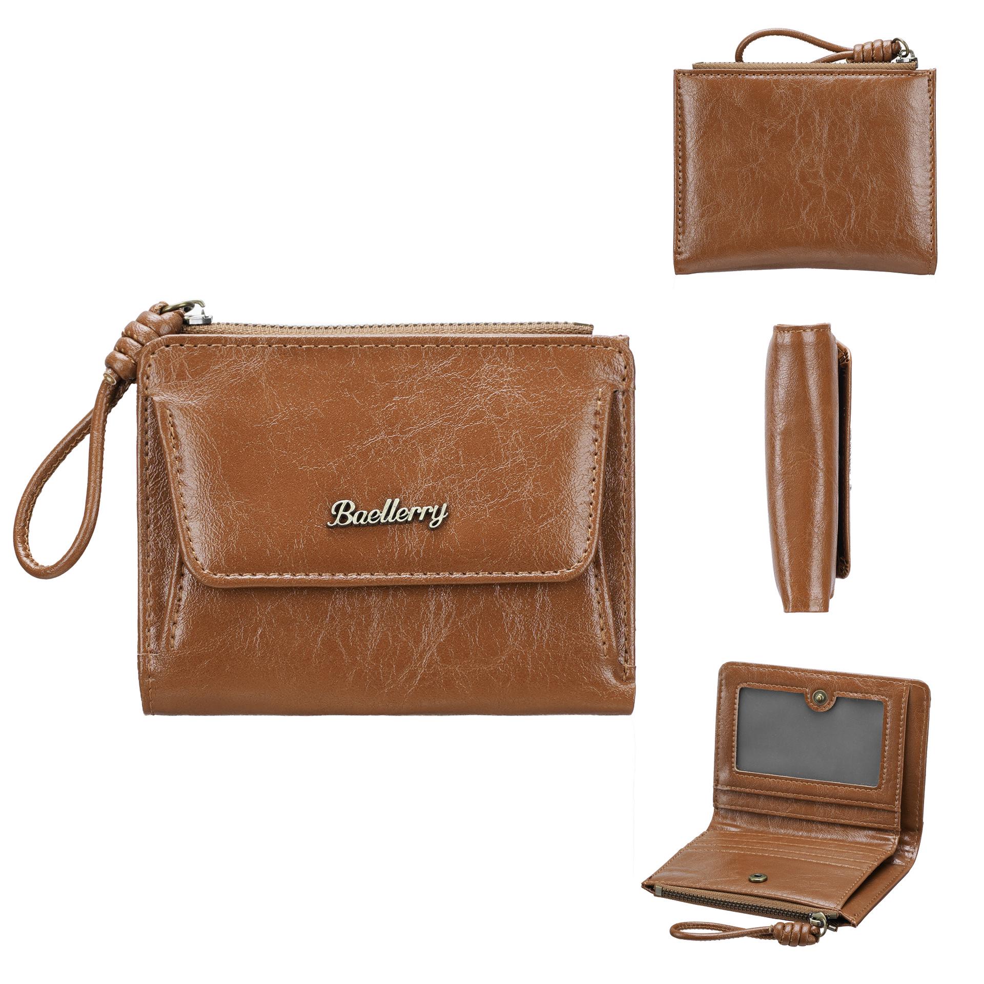 Women s High-End Oil Wax Leather Wallet - Card Holder, Short Wallet with Snap Button & Zipper
Women s High-End Oil Wax Leather Wallet - Card Holder, Short Wallet with Snap Button & Zipper