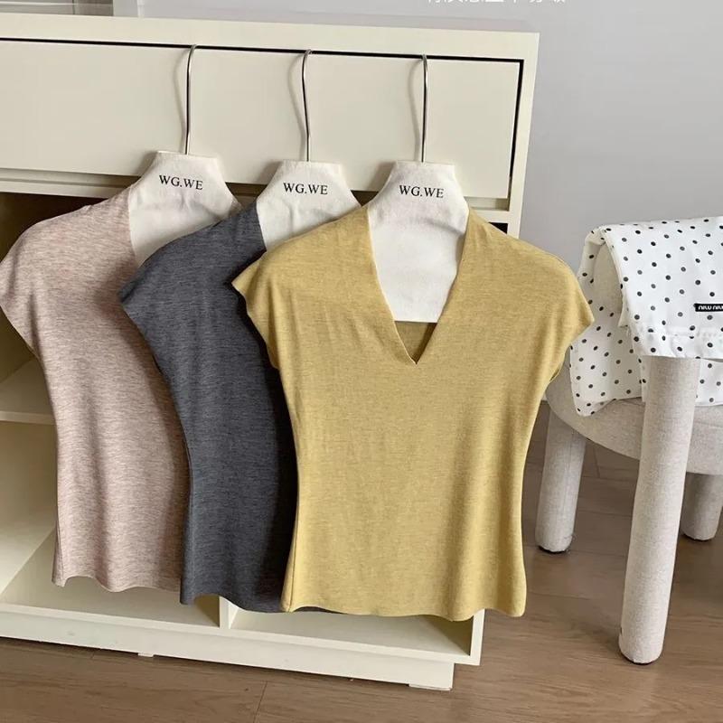 Women s Summer Yellow V Neck T-shirt Short Sleeve Ruched Waist Stretchy Slim Casual Tops S сірий колір
Women s Summer Yellow V Neck T-shirt Short Sleeve Ruched Waist Stretchy Slim Casual Tops S сірий колір