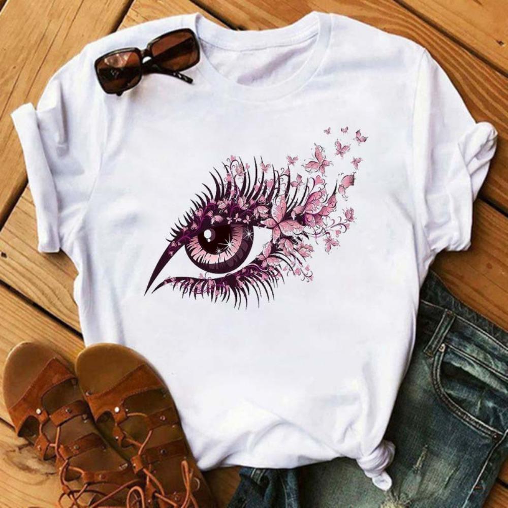 Maycaur New Cute Eyelashes Red Lip Printed Ladies T-shirt Summer Casual Short-sleeved O-neck T-shirt Fashion Ladies Top S
Maycaur New Cute Eyelashes Red Lip Printed Ladies T-shirt Summer Casual Short-sleeved O-neck T-shirt Fashion Ladies Top S