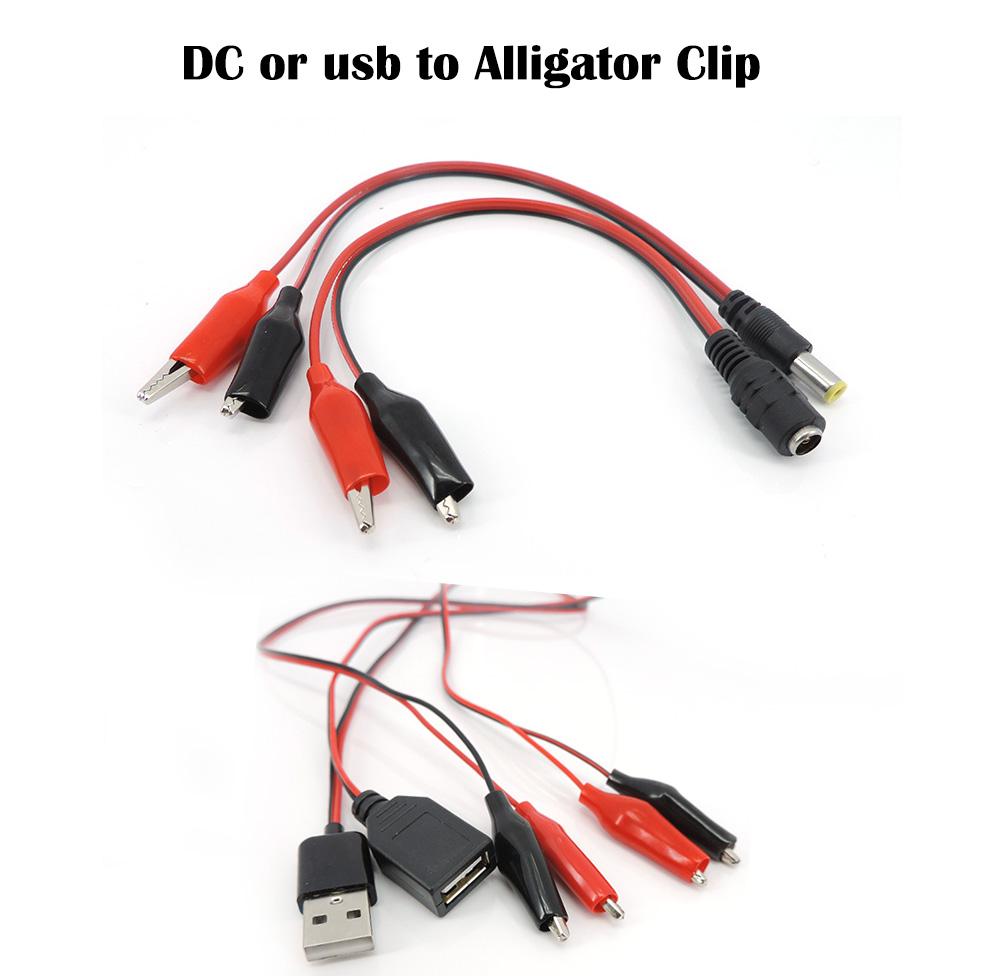 Alligator Cilps to USB DC Male Female 5.5x2.1mm cable Plug Test Lead Jumper Wire Crocodile Clip Probe connector Adapter 1x DC Female
Alligator Cilps to USB DC Male Female 5.5x2.1mm cable Plug Test Lead Jumper Wire Crocodile Clip Probe connector Adapter 1x DC Female