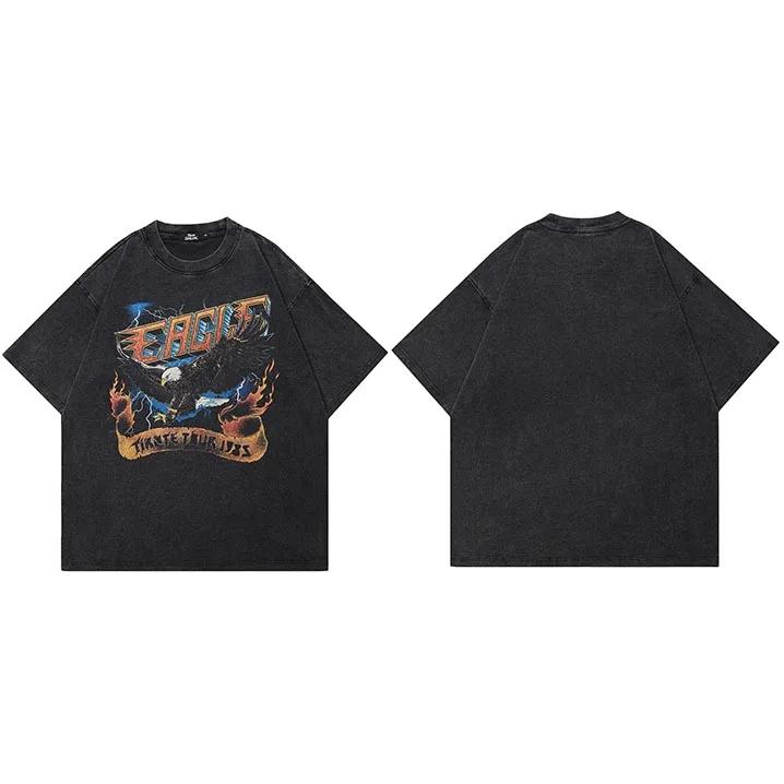 Hip Hop Streetwear Men TShirt Oversized Lightning Eagle Vintage Graphic T Shirt Cotton Washed Black Tshirt Unisex Tops Tee S
Hip Hop Streetwear Men TShirt Oversized Lightning Eagle Vintage Graphic T Shirt Cotton Washed Black Tshirt Unisex Tops Tee S
