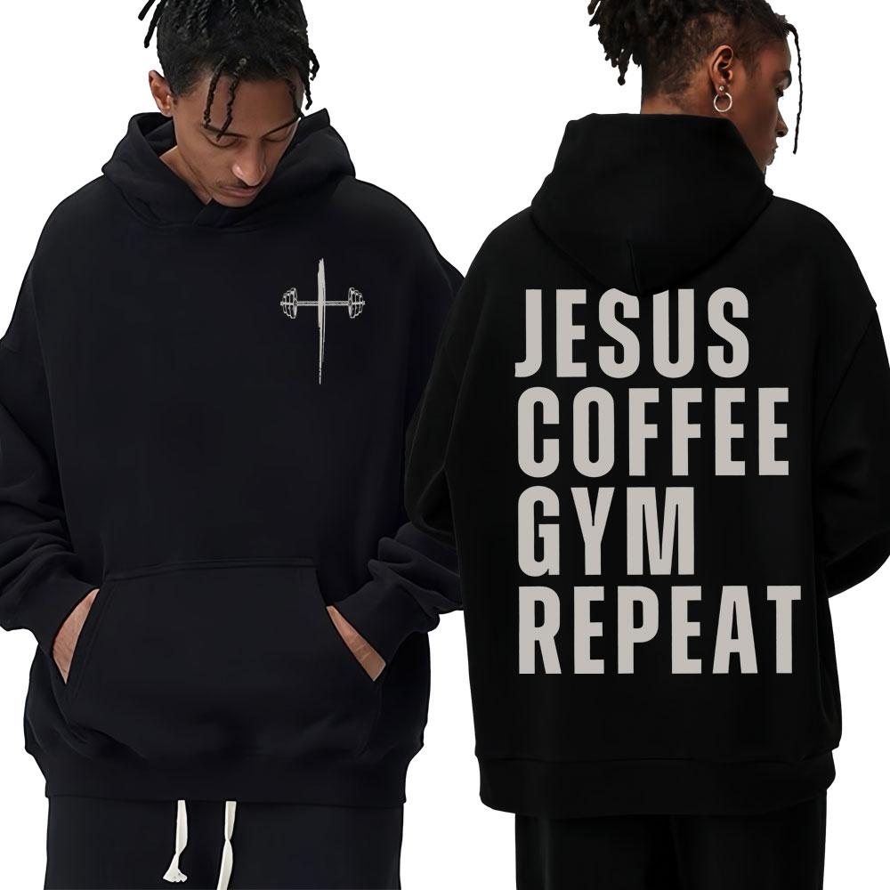 Jesus Coffee Gym Repeat Christian Hoodies Men Women Fashion Vintage Harajuku Hoody Sweatshirt Loose Fleece Pullover S
Jesus Coffee Gym Repeat Christian Hoodies Men Women Fashion Vintage Harajuku Hoody Sweatshirt Loose Fleece Pullover S