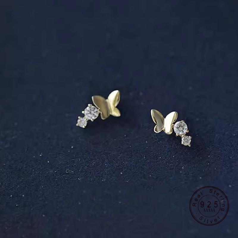 925 Sterling Silver Plating 14K Gold Zircon Butterfly Earrings for Women French Exquisite Jewelry Party Wedding Accessories Silver
925 Sterling Silver Plating 14K Gold Zircon Butterfly Earrings for Women French Exquisite Jewelry Party Wedding Accessories Silver