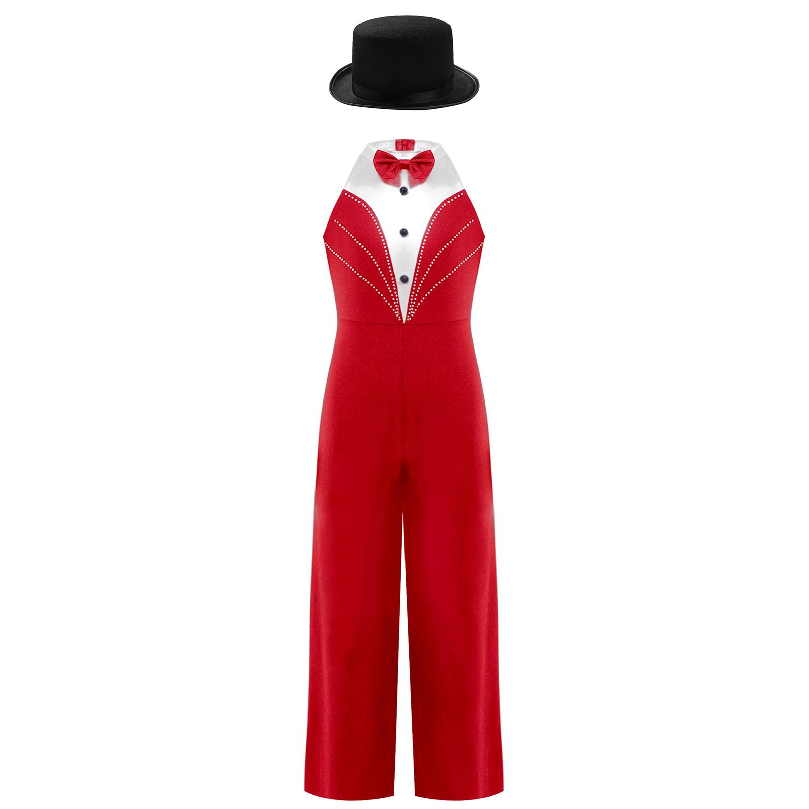 Girls Jazz Dance Performance Outfit Metallic Patchwork Jumpsuit Rhinestone Color Block Sleeveless Bodysuit Felt Top Hat 7-8 Years червоний
Girls Jazz Dance Performance Outfit Metallic Patchwork Jumpsuit Rhinestone Color Block Sleeveless Bodysuit Felt Top Hat 7-8 Years червоний