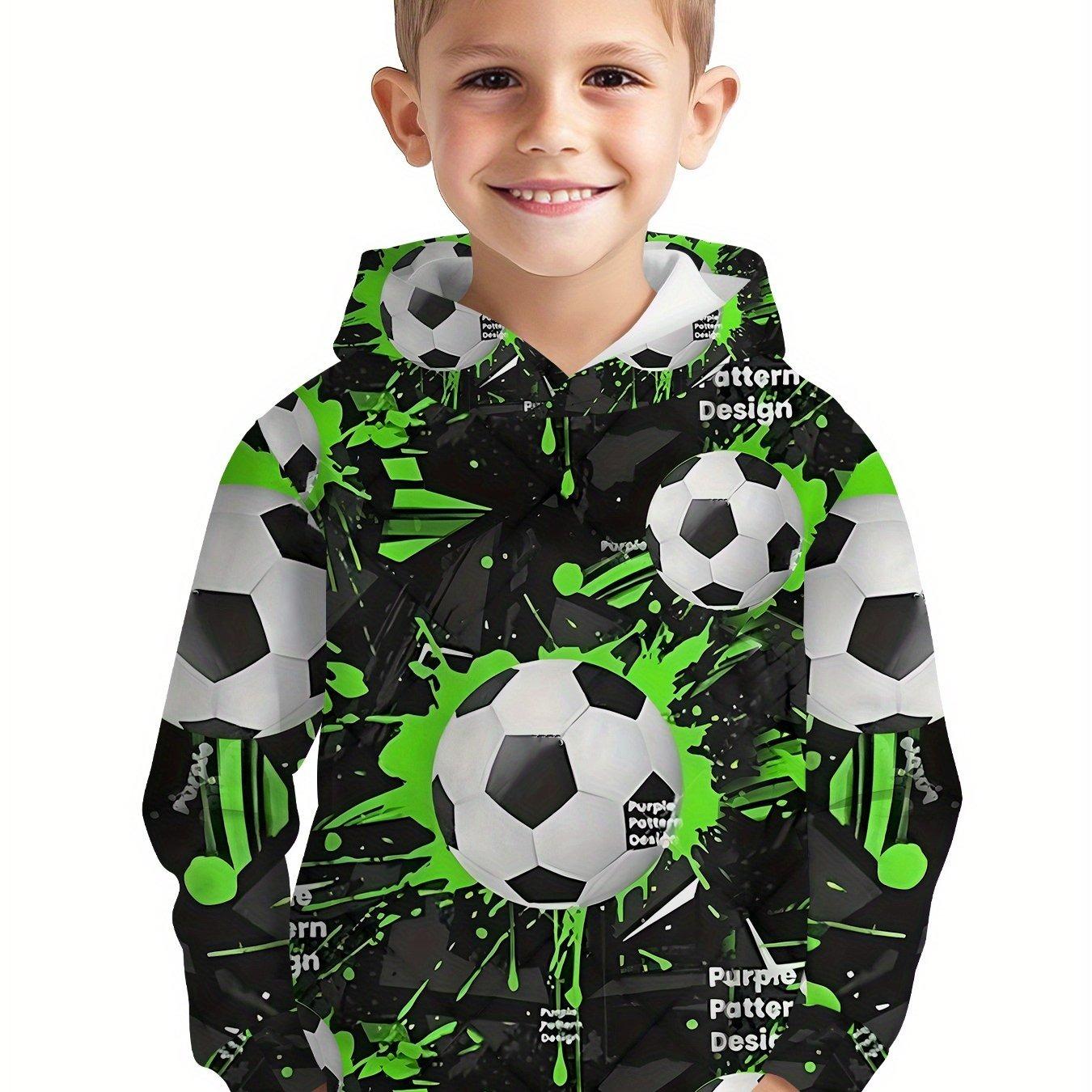 Boys 3D Digital Printed Football Pattern Hoodie - Black with Fluorescent Green accents perfect gift for football fans, stylish sports jacket 13-14Y
Boys 3D Digital Printed Football Pattern Hoodie - Black with Fluorescent Green accents perfect gift for football fans, stylish sports jacket 13-14Y