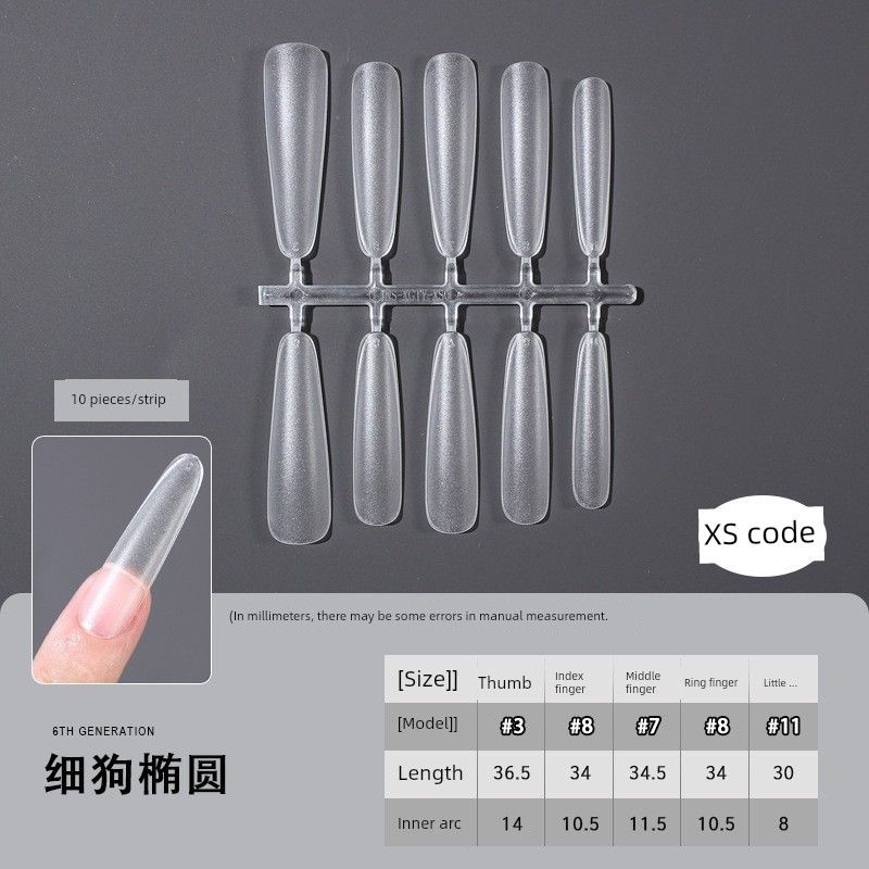 4.0 Long Thin Dog Pointed-Shaped Wearing Armor Zhenzhen Armor Long Ladder Flat Arc Nail Stickers Seamless Carving-Free Nail Scrubber Fine dog (Oval) XS code (10 pairs/bag)
4.0 Long Thin Dog Pointed-Shaped Wearing Armor Zhenzhen Armor Long Ladder Flat Arc Nail Stickers Seamless Carving-Free Nail Scrubber Fine dog (Oval) XS code (10 pairs/bag)
