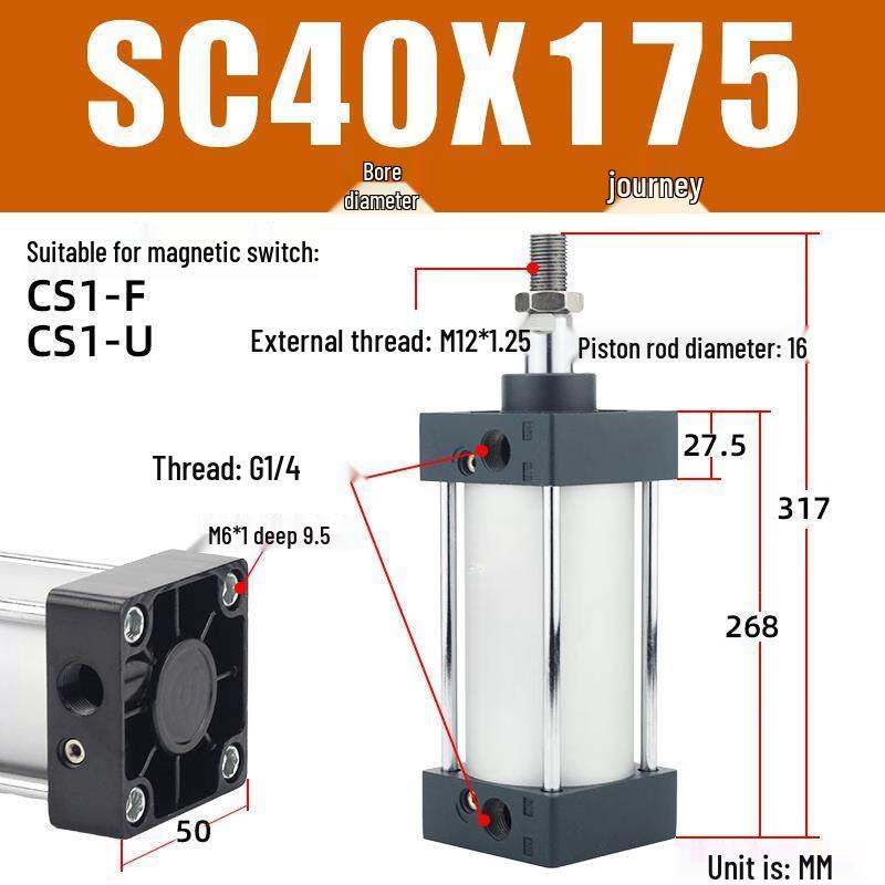 Aokewen SC40*175 Standard Pneumatic Cylinder
Aokewen SC40*175 Standard Pneumatic Cylinder