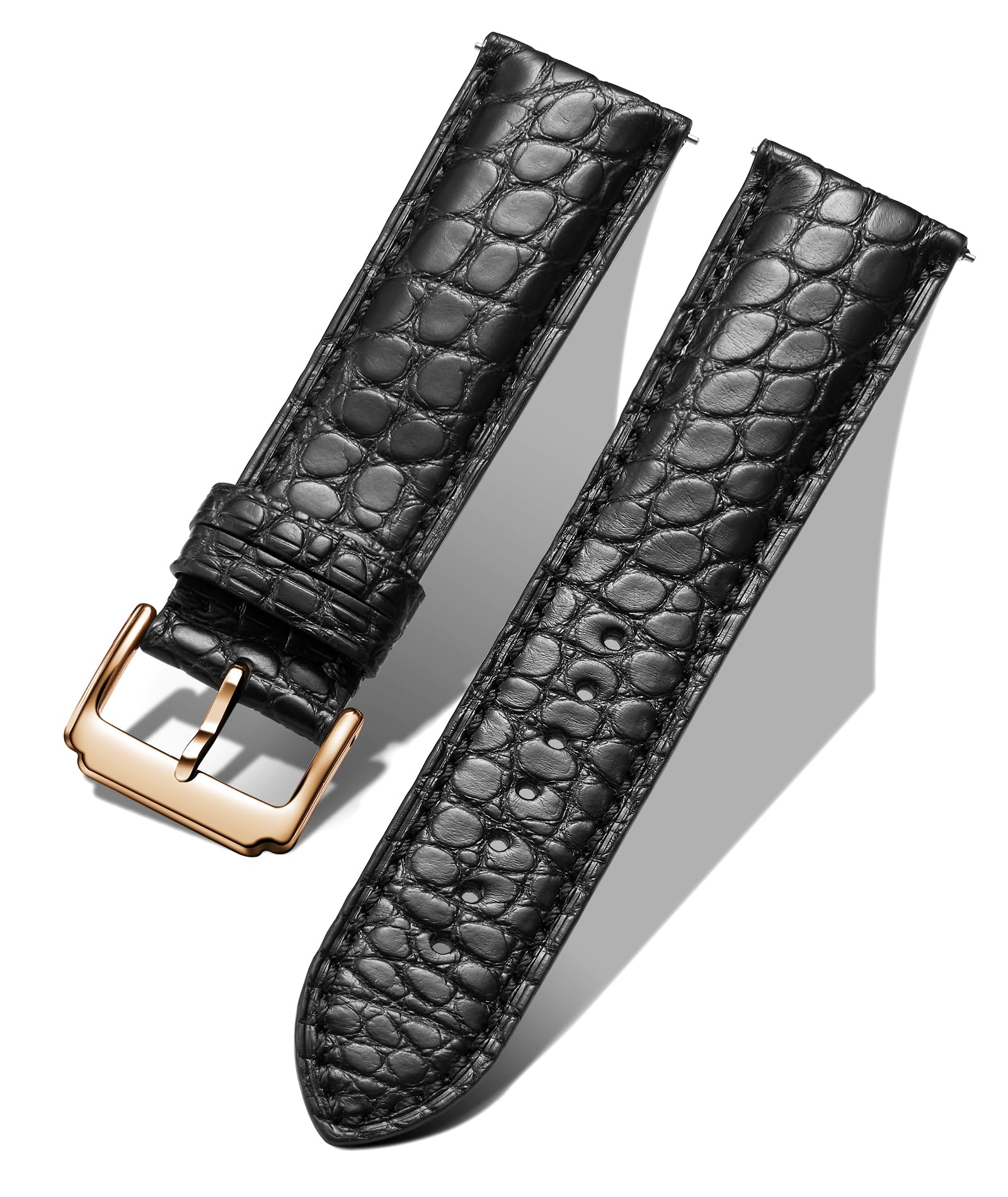 BINLUN Leather Watch Band with Crocodile Quick Replacement Leather Watch Strap for Men and Flexible Black with Rose Gold Pattern, Release, Women,
BINLUN Leather Watch Band with Crocodile Quick Replacement Leather Watch Strap for Men and Flexible Black with Rose Gold Pattern, Release, Women,