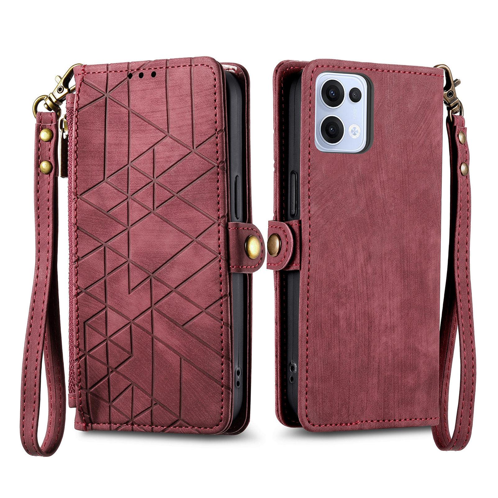 For Oppo Reno13 5G (Global) Zipper Wallet Case Geometry Lines Leather Phone Cover with Strap Brown
For Oppo Reno13 5G (Global) Zipper Wallet Case Geometry Lines Leather Phone Cover with Strap Brown