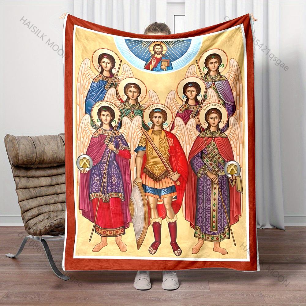 1PC Angels and saints painting art print blanket Prayer blankets for believers suitable for home sofa camping travel car 75x90cm
1PC Angels and saints painting art print blanket Prayer blankets for believers suitable for home sofa camping travel car 75x90cm