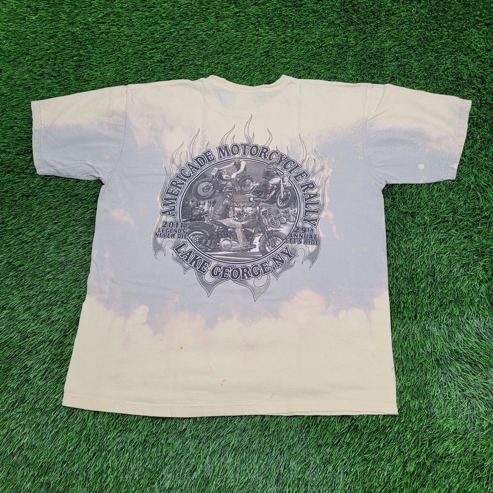 Americade Motorcycle Rally Shirt Large 23x26 Baggy Lake-George NY L
Americade Motorcycle Rally Shirt Large 23x26 Baggy Lake-George NY L