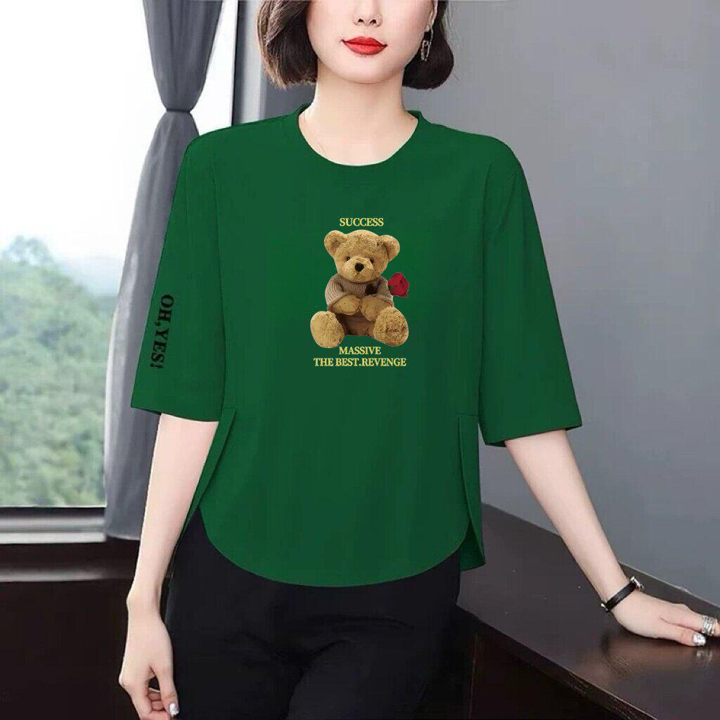 Stylish Bear Print Maternity T-Shirt, Loose Fit, Slimming, Age-Defying, Belly Covering, Versatile Seven-Sleeve Women s Top L
Stylish Bear Print Maternity T-Shirt, Loose Fit, Slimming, Age-Defying, Belly Covering, Versatile Seven-Sleeve Women s Top L