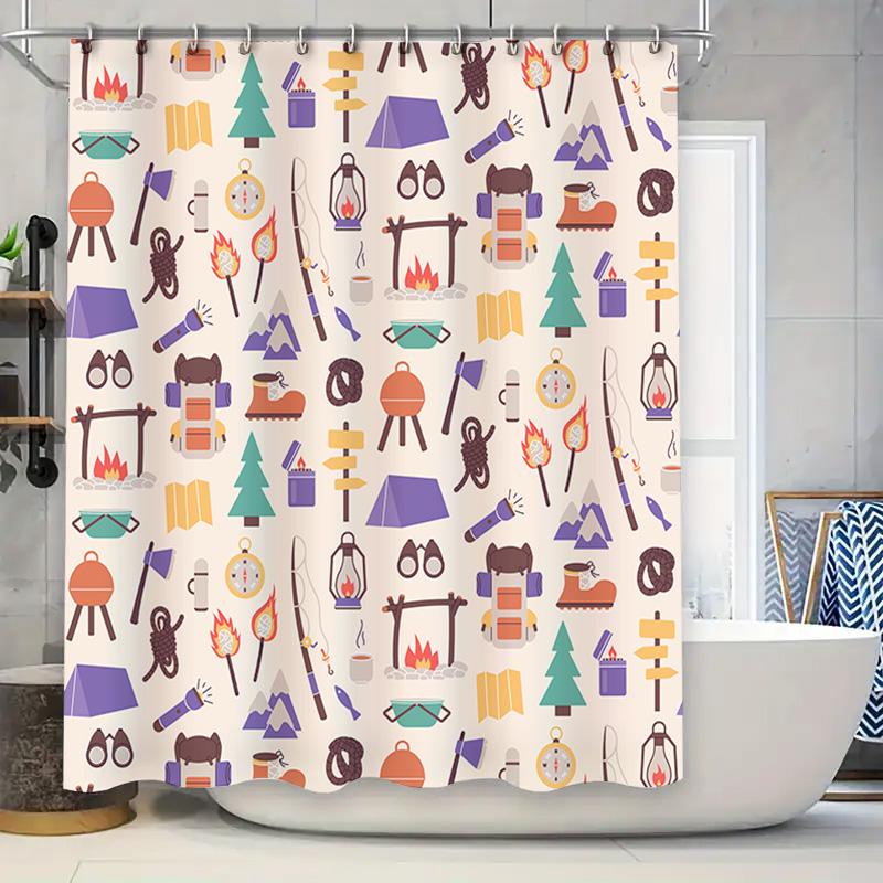 Outdoor Adventure Shower Curtain Campfire Patterns Decorative Waterproof Shower Panel Hiking Travel Camping Gear Set For Home Ba W60H190(CM)-1 Pcs
Outdoor Adventure Shower Curtain Campfire Patterns Decorative Waterproof Shower Panel Hiking Travel Camping Gear Set For Home Ba W60H190(CM)-1 Pcs