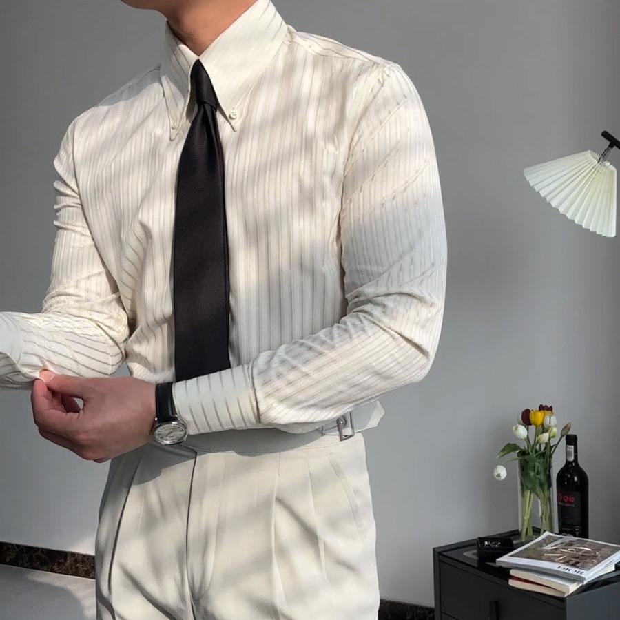 Ruishen Apparel: Ретро-рубашка в полоску приталенного кроя с острым воротником для стильного джентльменского образа Medium
Ruishen Apparel: Ретро-рубашка в полоску приталенного кроя с острым воротником для стильного джентльменского образа Medium