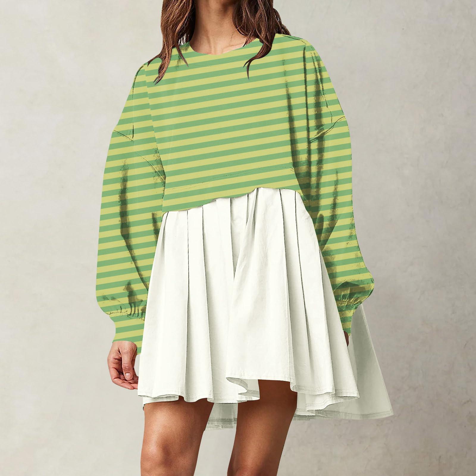 Женская мода повседневная круглая горловина длинный рукав пэчворк пуловер свитшот принтованные платья L зелёный
Женская мода повседневная круглая горловина длинный рукав пэчворк пуловер свитшот принтованные платья L зелёный