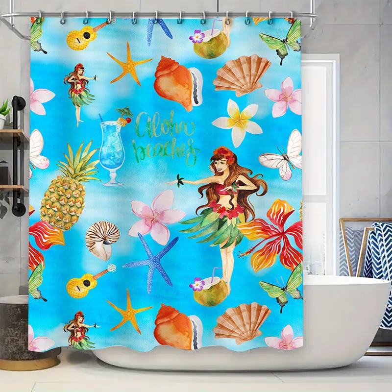 Blue Tropical Beach Shower Curtain Waterproof Fabric Decoration For Bathrooms 3D Printed Watermelon Coconut Cocktail Flower W60H190(CM)-1 Pcs
Blue Tropical Beach Shower Curtain Waterproof Fabric Decoration For Bathrooms 3D Printed Watermelon Coconut Cocktail Flower W60H190(CM)-1 Pcs