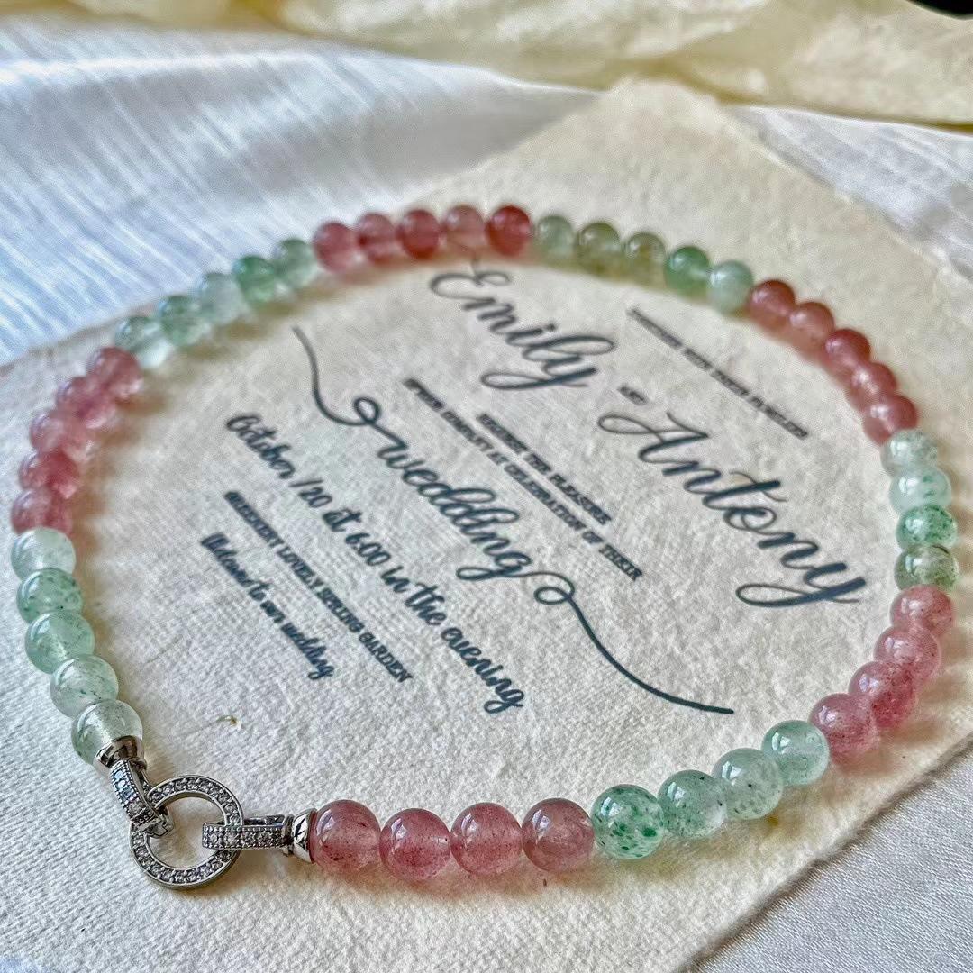 Retro Temperament Natural Strawberry Crystal Contrasting Color Beaded Necklace Women S Cheongsam Hanfu Neck Chain Collarbone Chain
Retro Temperament Natural Strawberry Crystal Contrasting Color Beaded Necklace Women S Cheongsam Hanfu Neck Chain Collarbone Chain
