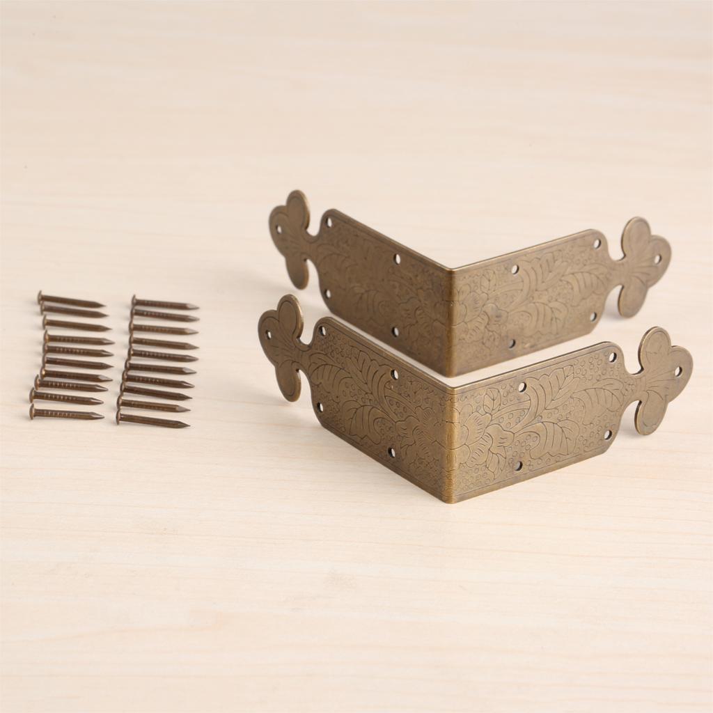 4 Pcs Metal Corner Brackets Gold Bronze 65*25mm Corner Brackets for Photo Frame Furniture Protector Decorative Protector +Nail
4 Pcs Metal Corner Brackets Gold Bronze 65*25mm Corner Brackets for Photo Frame Furniture Protector Decorative Protector +Nail