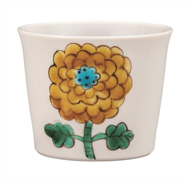 Kutani ware Iwataya soba choko (small cup) with yellow flower pattern, K9-415
Kutani ware Iwataya soba choko (small cup) with yellow flower pattern, K9-415