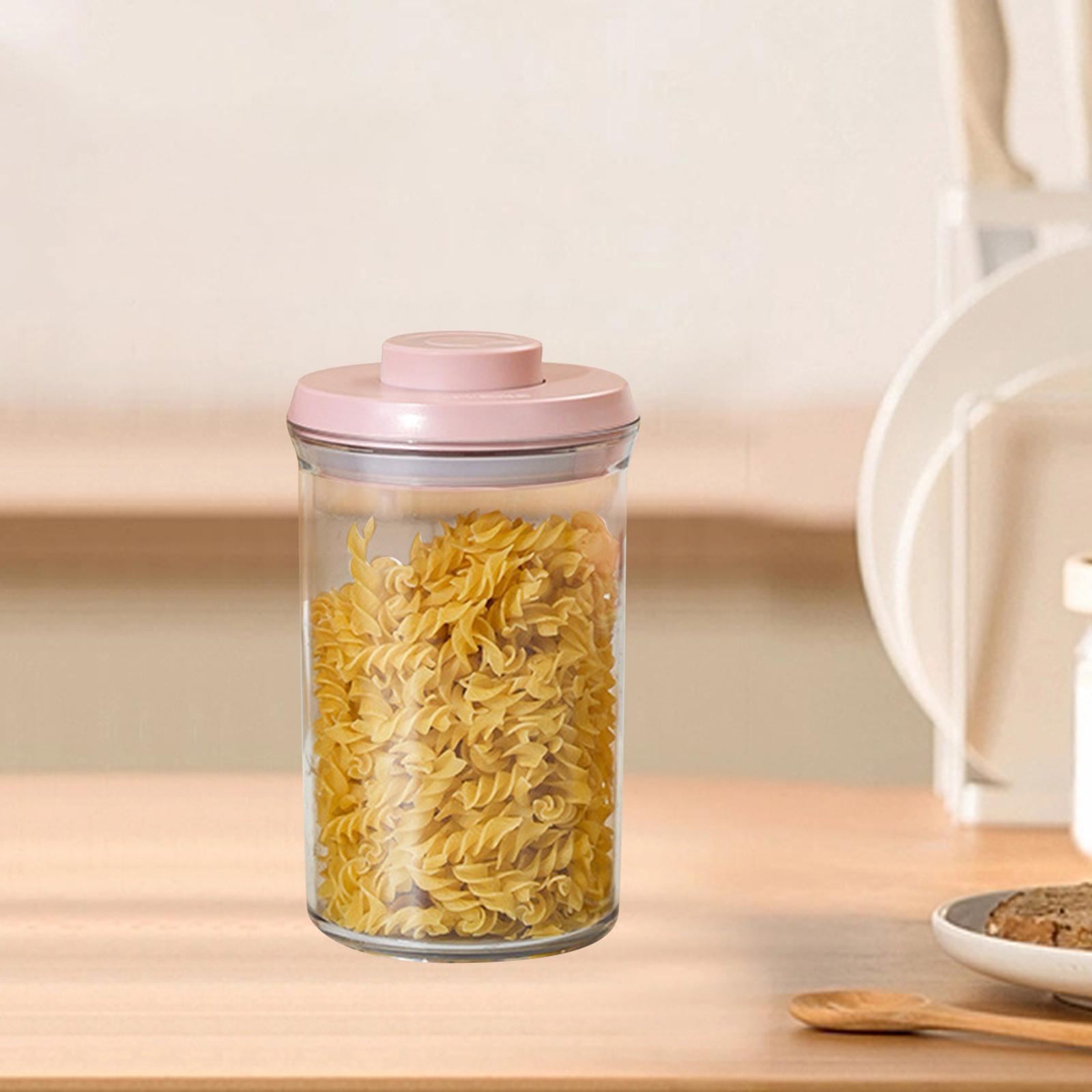 Контейнер для хранения продуктов Кофейные зерна Орехи Многоразовый контейнер для специй Кимчи Банка для хлопьев Банка для чая Конфеты Запечатываемая банка розовый