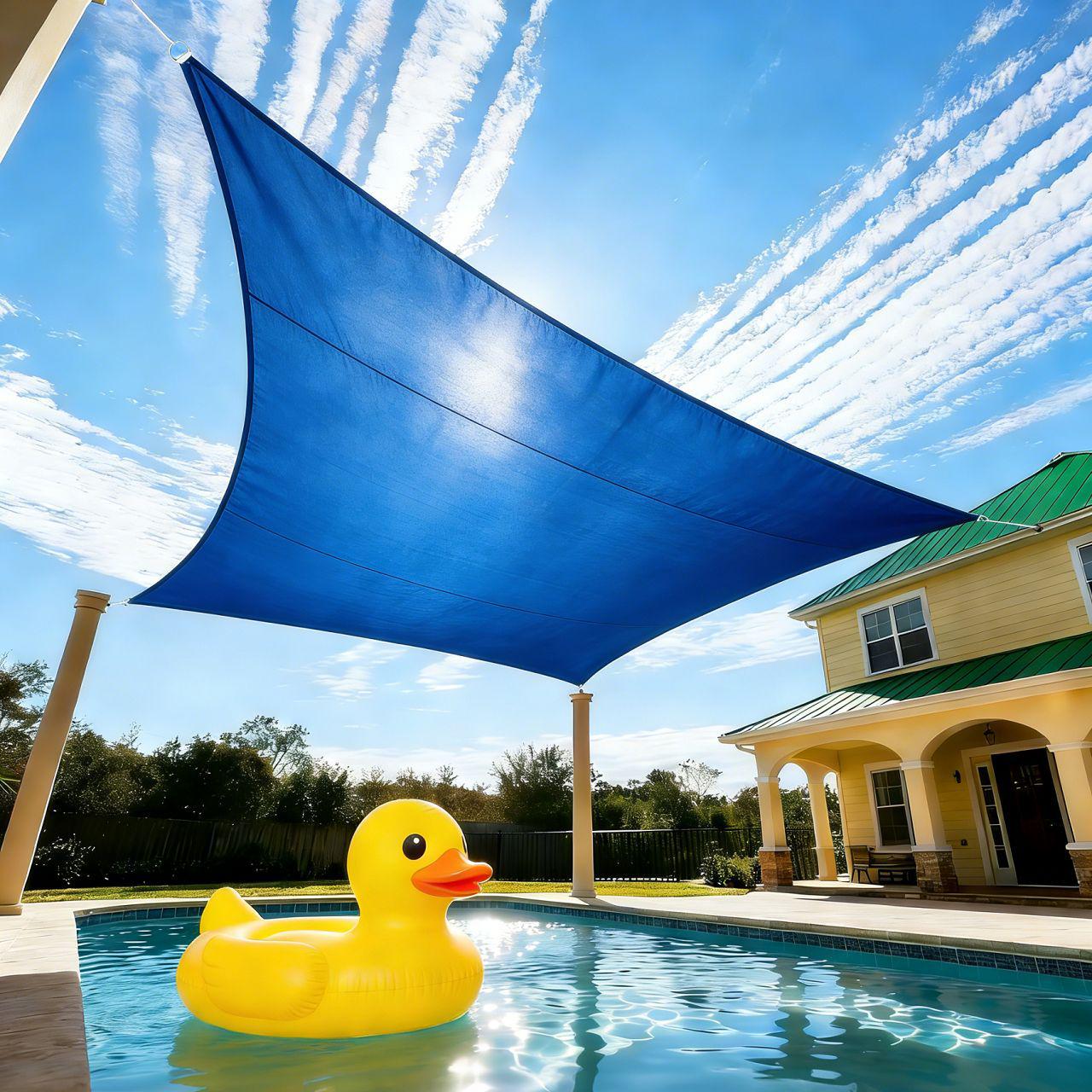 Square Waterproof Sun Shade Sail - Polyester UV Protection Blackout Cloth for Courtyard and Villa Outdoors 2x2m темно-синього кольору
Square Waterproof Sun Shade Sail - Polyester UV Protection Blackout Cloth for Courtyard and Villa Outdoors 2x2m темно-синього кольору