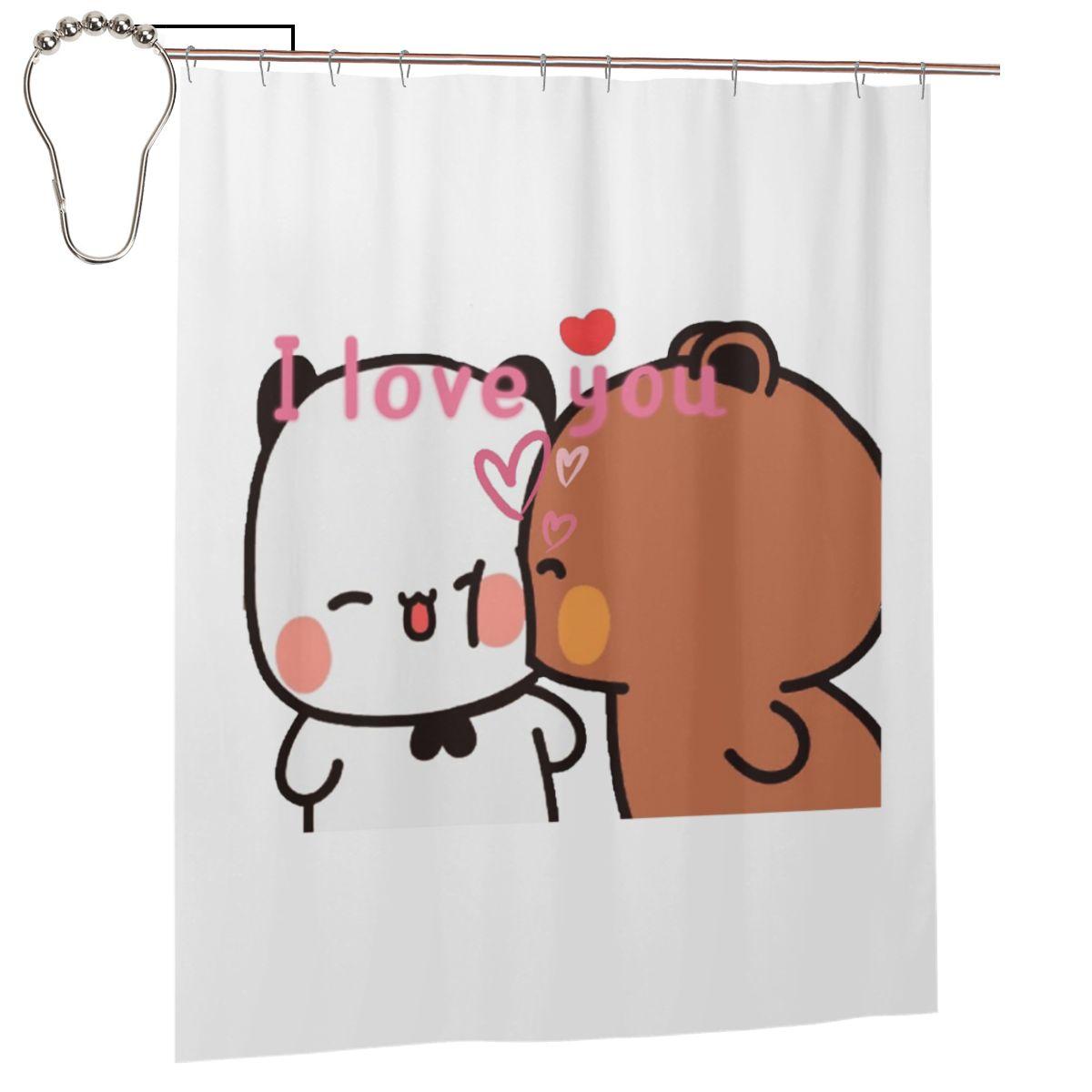 Bear And Panda Bubu Dudu Balloon Shower Curtain Bathroom Polyester Waterproof Bath Curtains With Hooks W60H190(CM)-1 Pcs
Bear And Panda Bubu Dudu Balloon Shower Curtain Bathroom Polyester Waterproof Bath Curtains With Hooks W60H190(CM)-1 Pcs