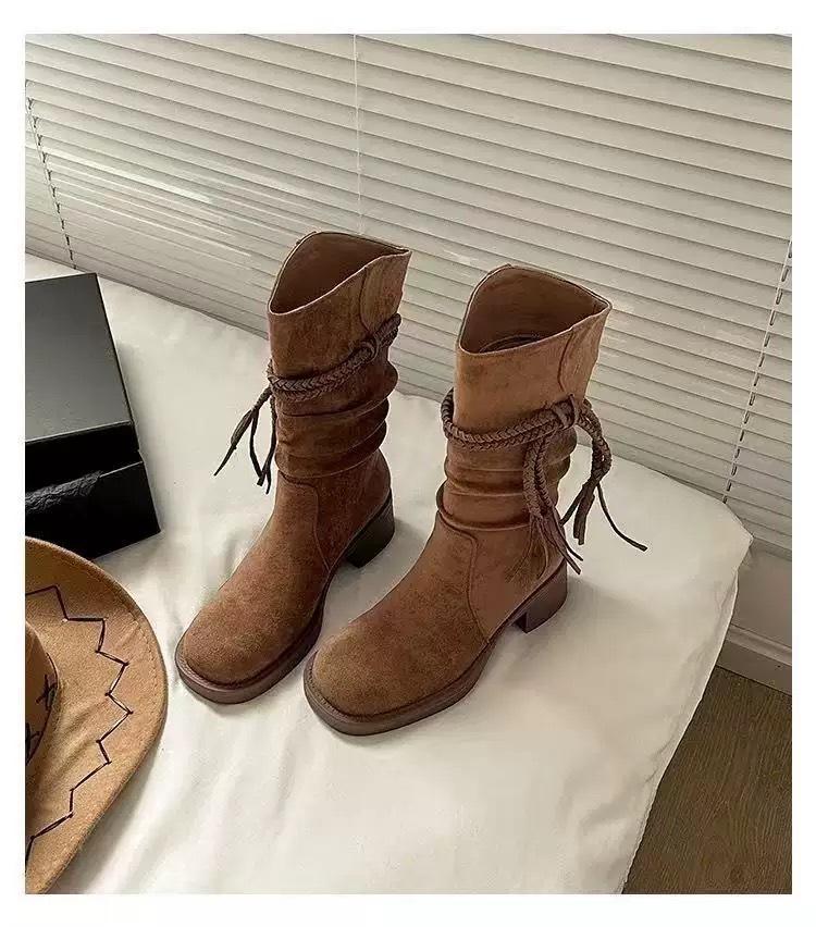 Cowhide version retro knight boots women s wasteland woven fringed boots heap western cowboy boots high heel egypt boots 40
Cowhide version retro knight boots women s wasteland woven fringed boots heap western cowboy boots high heel egypt boots 40