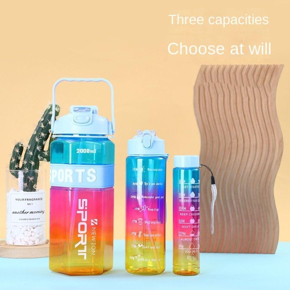 Three Piece Set Leak Proof Colorful Cup Large Capacity Fitness Sports Kettle Outdoor Activities Color 5
Three Piece Set Leak Proof Colorful Cup Large Capacity Fitness Sports Kettle Outdoor Activities Color 5