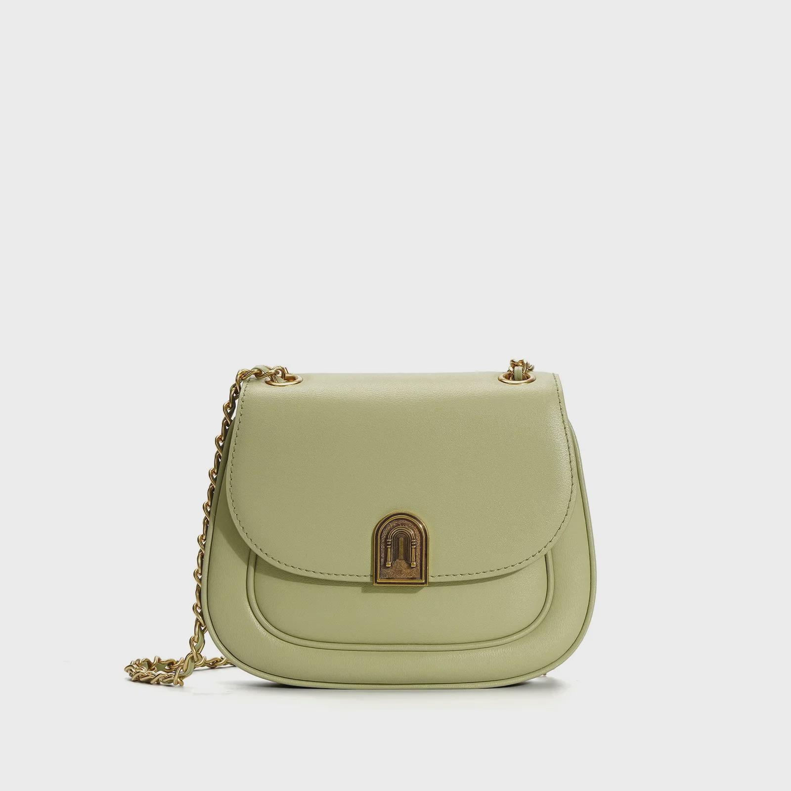 Новая сумка-седло из коровьей кожи: Spring Commuter, универсальная контрастная сумка через плечо и через плечо светло-зеленый