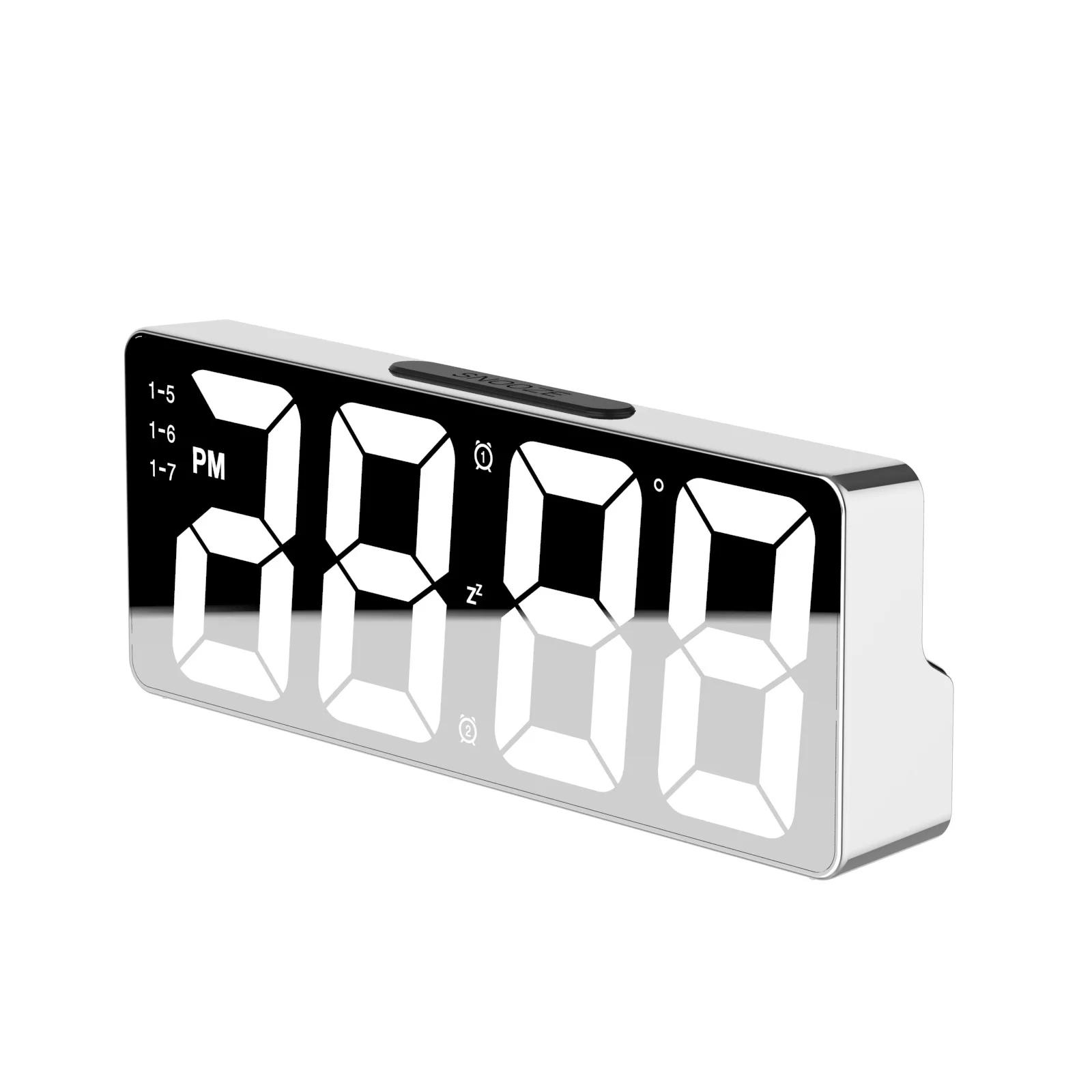 Цифровые часы с голосовым управлением, отображением температуры и даты, 2 будильника, режим сна, ночной режим, 12/24-часовой формат
Цифровые часы с голосовым управлением, отображением температуры и даты, 2 будильника, режим сна, ночной режим, 12/24-часовой формат