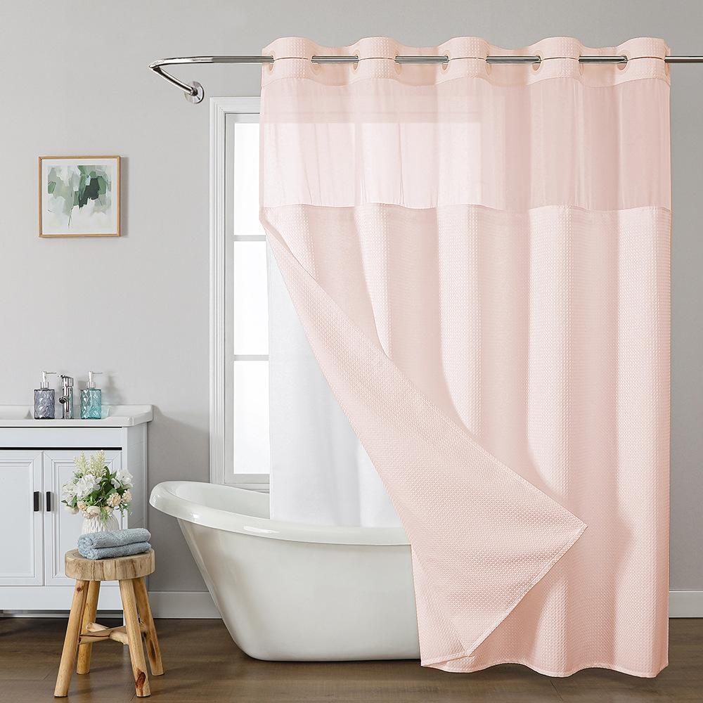 Шторка для душу з вафельним переплетенням без гачків із тканинною підкладкою на застібках, шторка для душу для ванної кімнати з прозорим верхнім вікном, водовідштовхувальна, можна прати W137cn*L203cm(54 *80 )
Шторка для душу з вафельним переплетенням без гачків із тканинною підкладкою на застібках, шторка для душу для ванної кімнати з прозорим верхнім вікном, водовідштовхувальна, можна прати W137cn*L203cm(54 *80 )