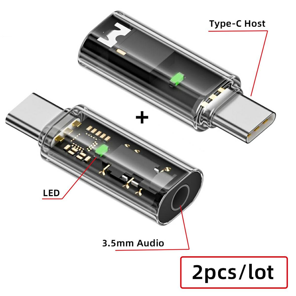 UC-075-TR 2Pcs USB-C to 3.5mm Audio AUX AB136D Chip Transparent Adapter for Laptop Tablet Phone As Shown A
UC-075-TR 2Pcs USB-C to 3.5mm Audio AUX AB136D Chip Transparent Adapter for Laptop Tablet Phone As Shown A