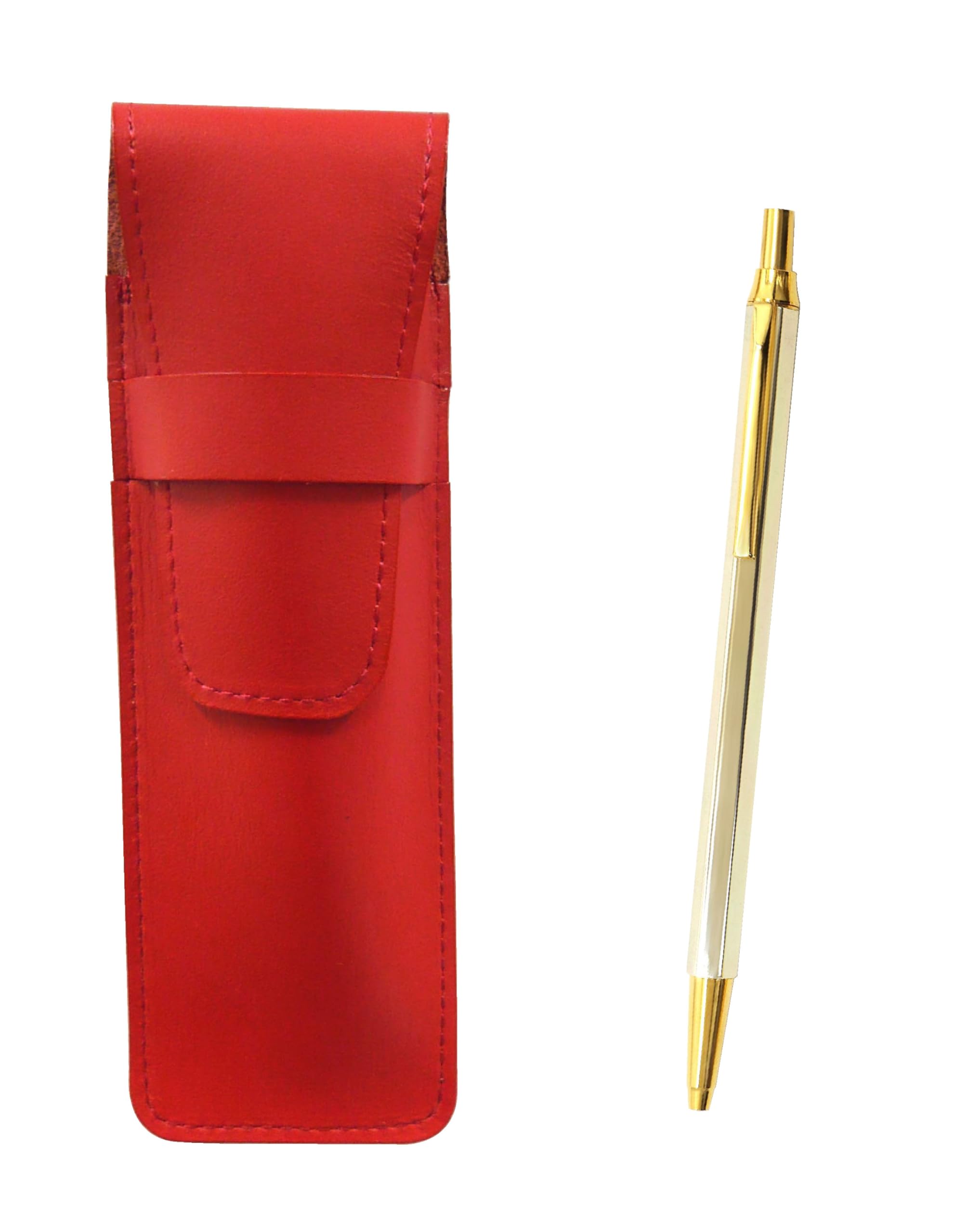 2 Pack Slim Cowhide Pencil Case Red Z66 Whole Body Gold Hexagon Knock Metal Ballpoint Pen Set T23-ASR-Z66KB-2
2 Pack Slim Cowhide Pencil Case Red Z66 Whole Body Gold Hexagon Knock Metal Ballpoint Pen Set T23-ASR-Z66KB-2