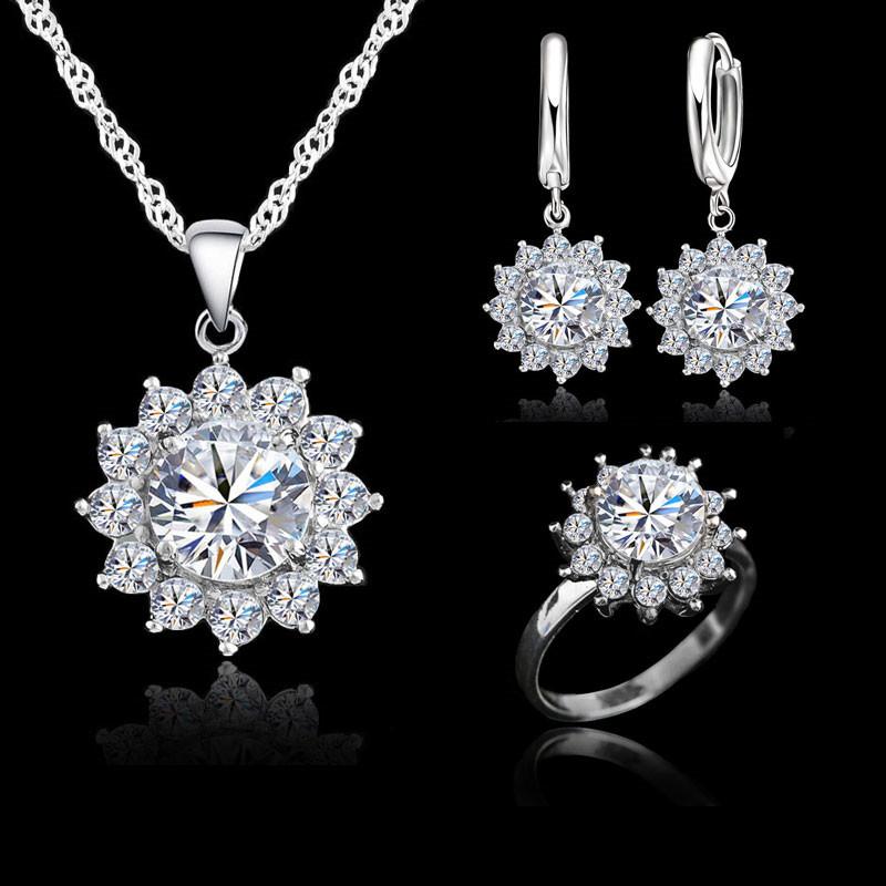 Valentine Day Gift Sunflower Cubic Zirconia 925 Sterling Silver Jewelry Sets Earrings Pendant Necklace Rings Size5 -9
Valentine Day Gift Sunflower Cubic Zirconia 925 Sterling Silver Jewelry Sets Earrings Pendant Necklace Rings Size5 -9
