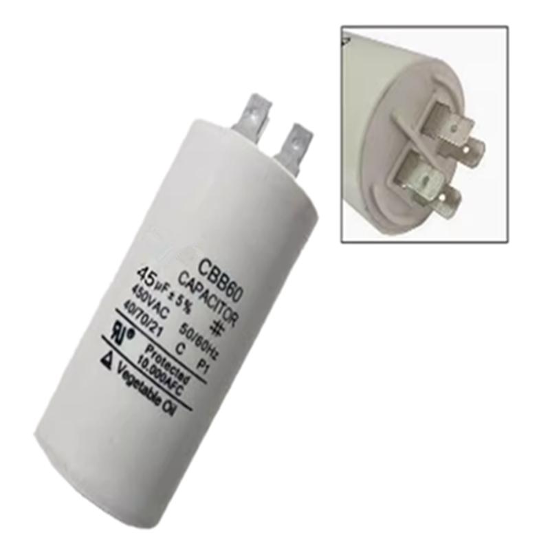 CBB60 450V plug-in capacitor 5UF 6UF 8UF 10UF 15UF 20UF 25UF 30UF 50UF 60 70 80 100UF washer pump capacitance of the insert 6UF 38X75
CBB60 450V plug-in capacitor 5UF 6UF 8UF 10UF 15UF 20UF 25UF 30UF 50UF 60 70 80 100UF washer pump capacitance of the insert 6UF 38X75