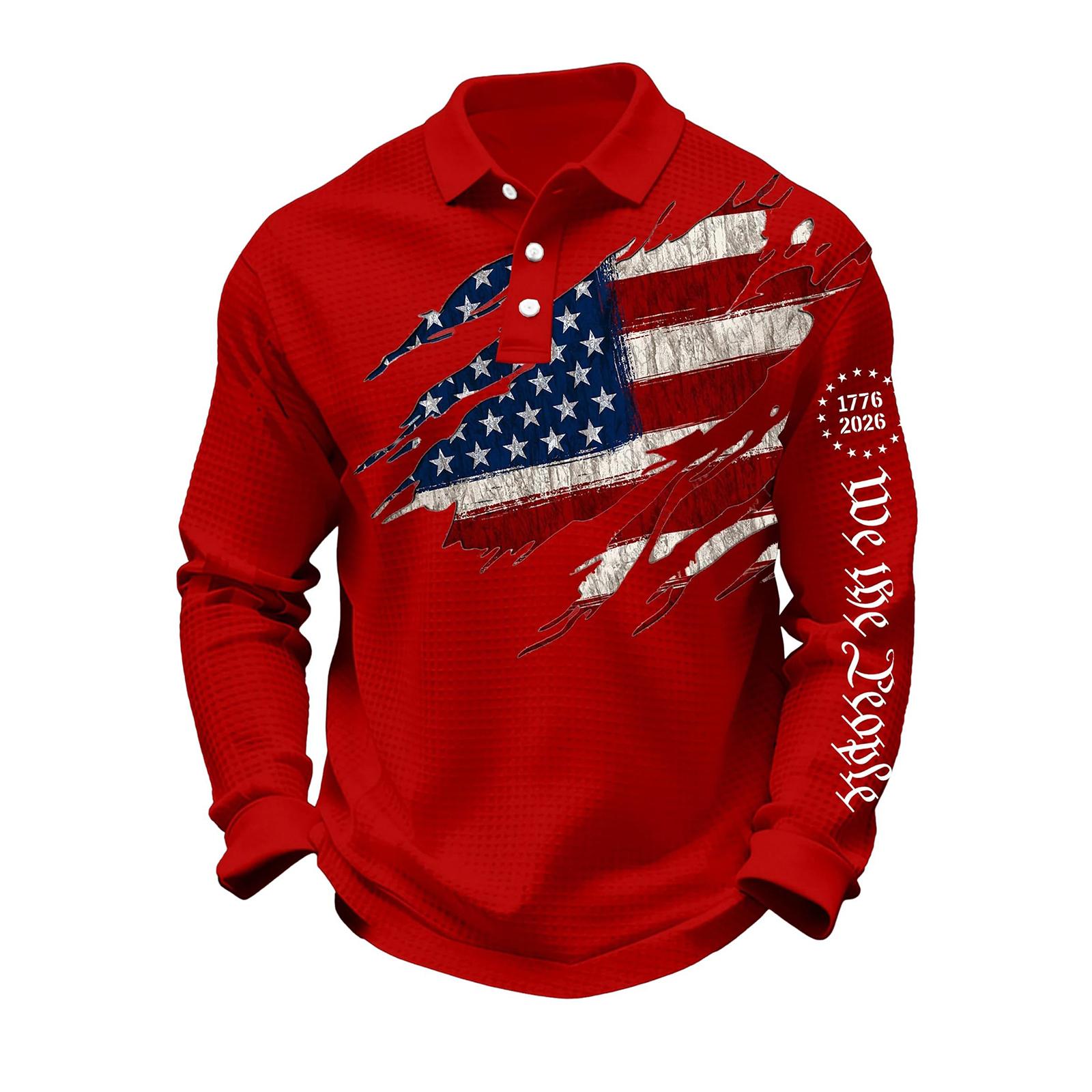 Long Sleeve Polo Shirt with Flag Print and We The Letter Graphic 1776 2026 Casual Fit Top for Men XXXL
Long Sleeve Polo Shirt with Flag Print and We The Letter Graphic 1776 2026 Casual Fit Top for Men XXXL