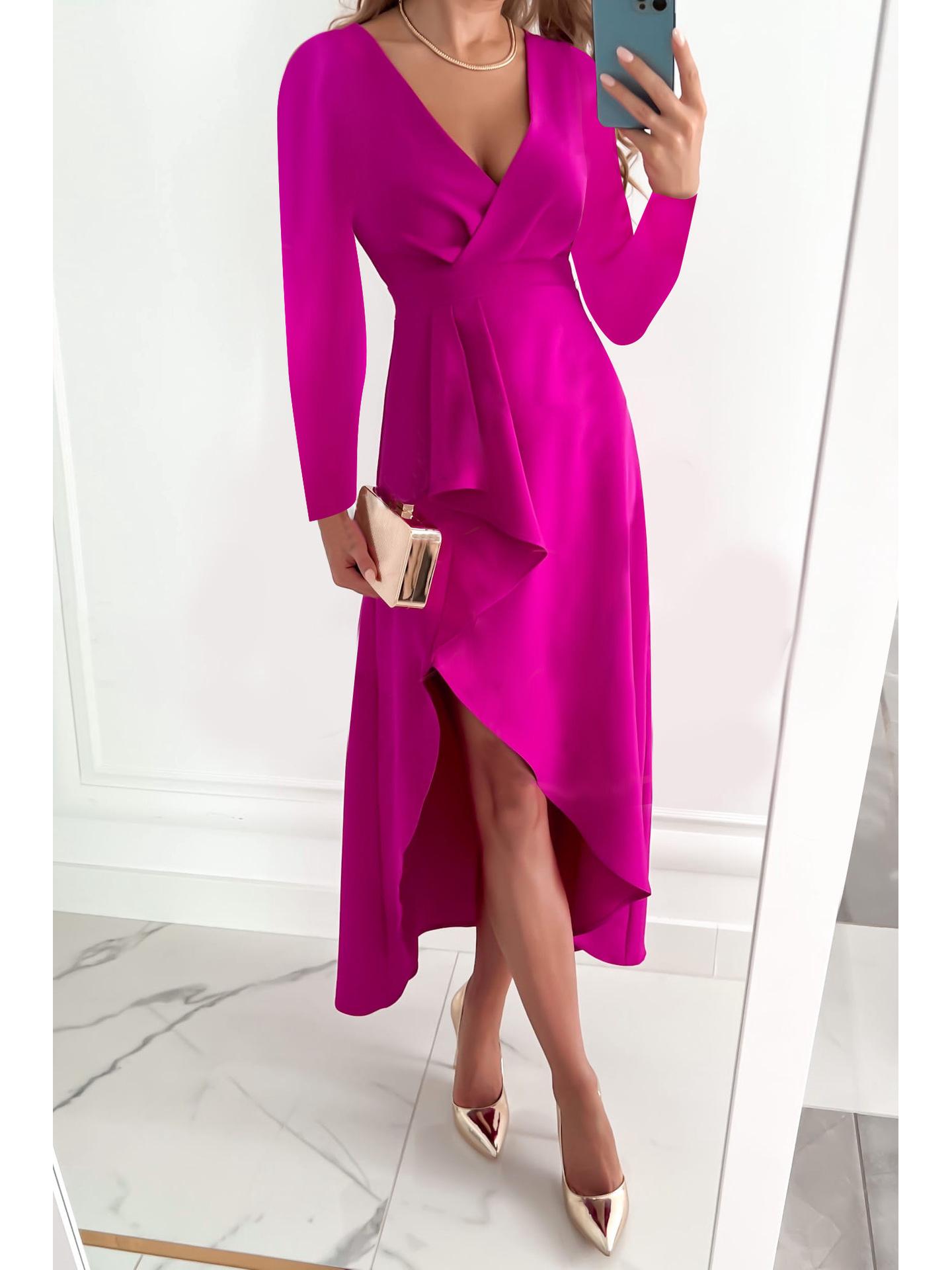 Осенне-зимнее платье с V-образным вырезом, длинными рукавами, драпировкой и разрезом для женщин L розы красного
Осенне-зимнее платье с V-образным вырезом, длинными рукавами, драпировкой и разрезом для женщин L розы красного