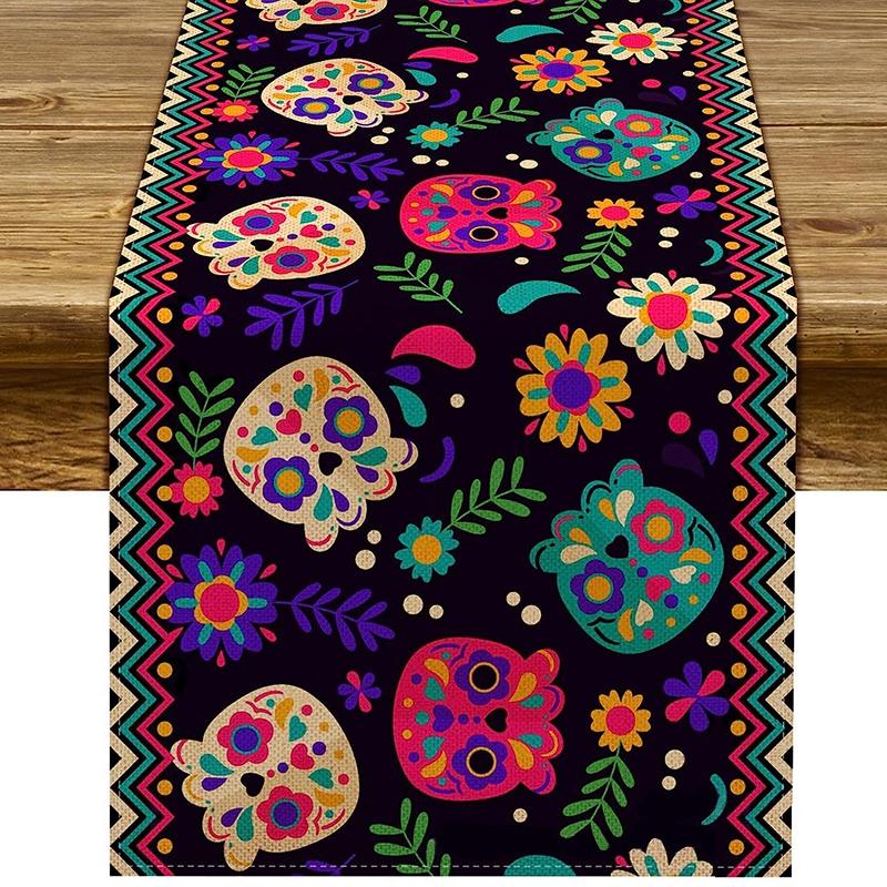 Мексиканский День мёртвых Хэллоуин Украшение 2025 Хэллоуин Настольная дорожка Праздничная скатерть Свадебный декор для стола Декор комнаты 33x183cm
Мексиканский День мёртвых Хэллоуин Украшение 2025 Хэллоуин Настольная дорожка Праздничная скатерть Свадебный декор для стола Декор комнаты 33x183cm