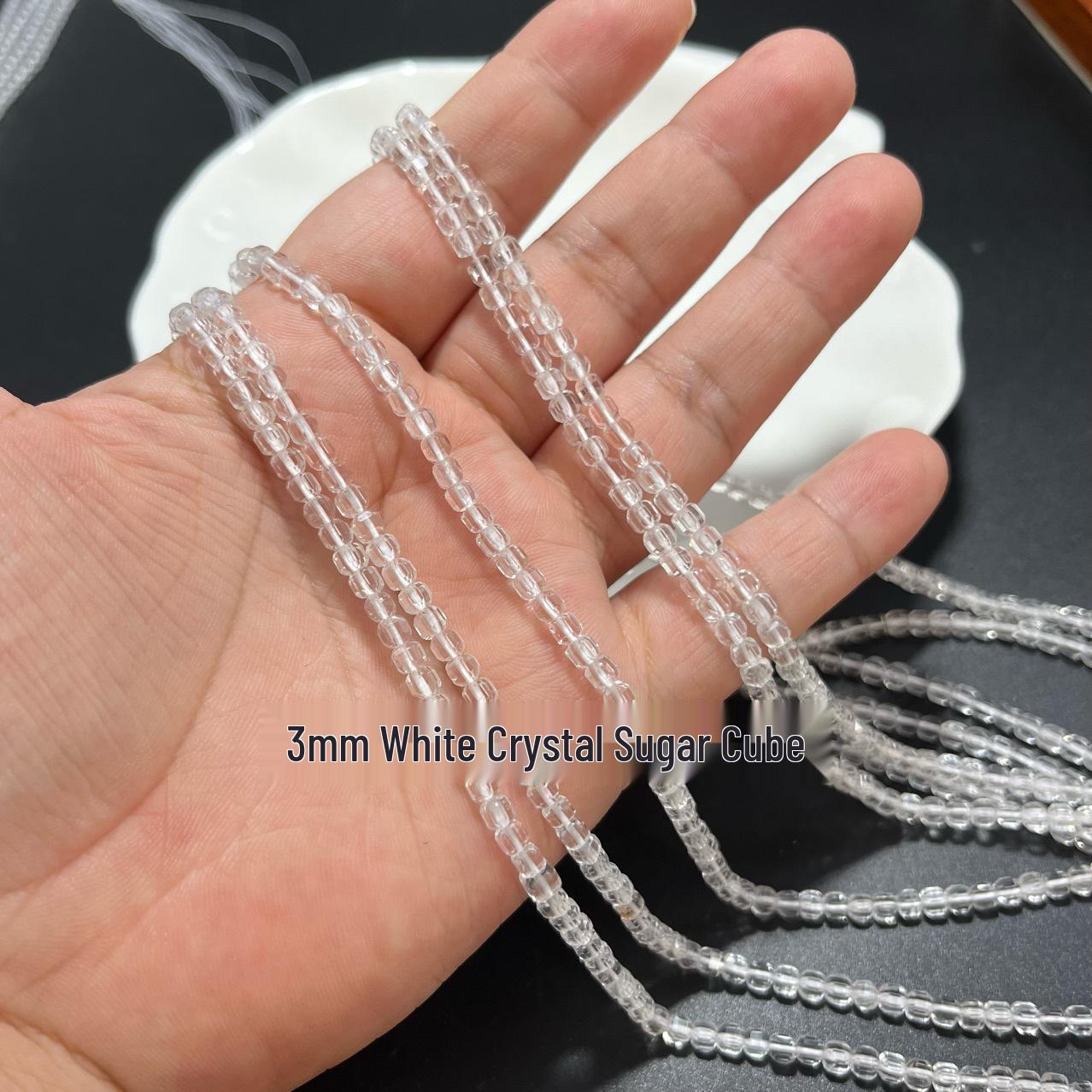 White Crystal 3mm Sugar Cube Beads: Semi-finished Beaded Strands for DIY Bracelets & Necklaces 38cm Strand
White Crystal 3mm Sugar Cube Beads: Semi-finished Beaded Strands for DIY Bracelets & Necklaces 38cm Strand