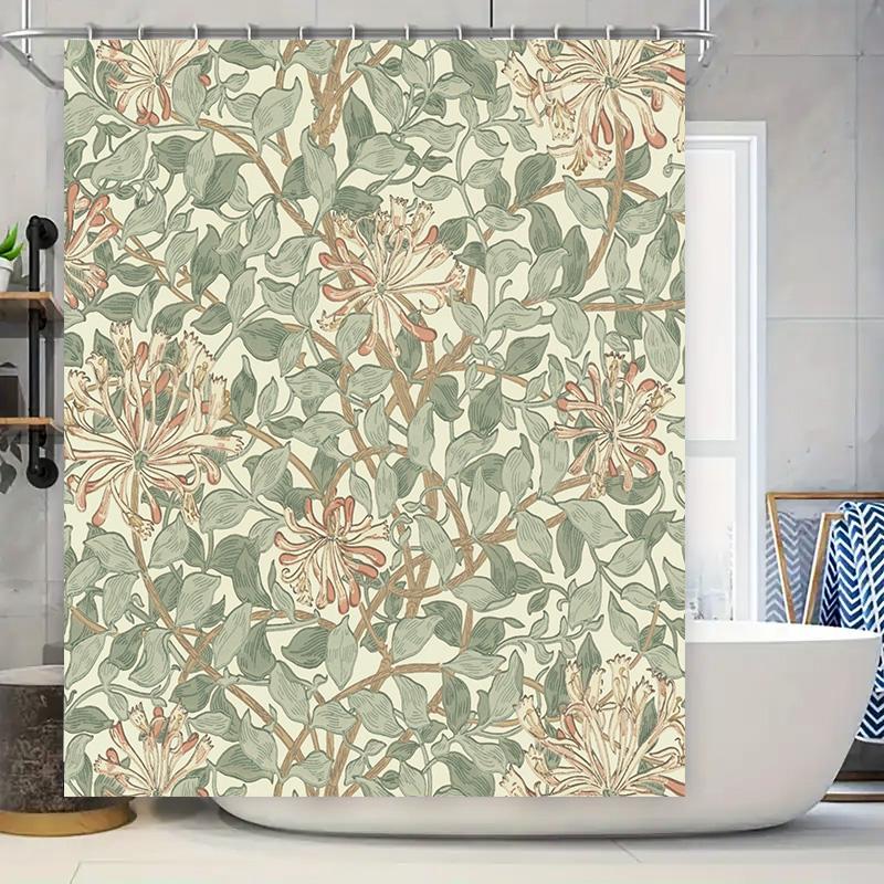 Bathroom Shower Curtain Featuring A Beautiful Floral Design With Green Leaves In Pastel Colors For Home Decor White Bath Mat Set W60H190(CM)-1 Pcs
Bathroom Shower Curtain Featuring A Beautiful Floral Design With Green Leaves In Pastel Colors For Home Decor White Bath Mat Set W60H190(CM)-1 Pcs