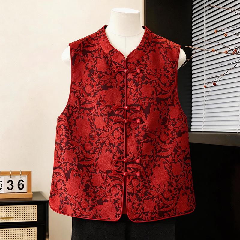 2026 New Chinese Style Spring Vest for Moms: Elegant Shawl Top for Women Aged 60-70 - Perfect Mother s Day Gift 3XL (140-160 lbs) красный
2026 New Chinese Style Spring Vest for Moms: Elegant Shawl Top for Women Aged 60-70 - Perfect Mother s Day Gift 3XL (140-160 lbs) красный