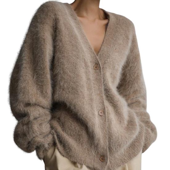 Women Knitting Coat V-Neck Long Sleeve Solid Color Single Breasted Sweater Coat Loose Fit Stretchy Outwear XL хакі
Women Knitting Coat V-Neck Long Sleeve Solid Color Single Breasted Sweater Coat Loose Fit Stretchy Outwear XL хакі