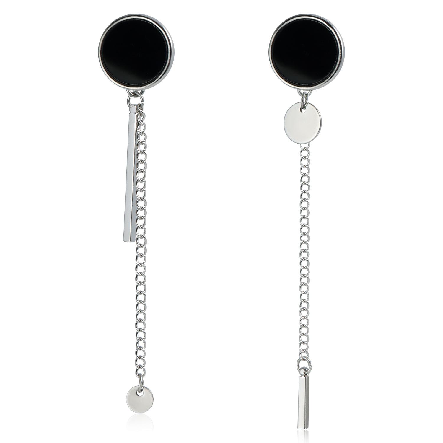 Европейские и американские украшения Геометрическая толстая цепь OT застежка Круглый черно-белый перламутр Цепочка на ключицу Простая персонализированная подвеска